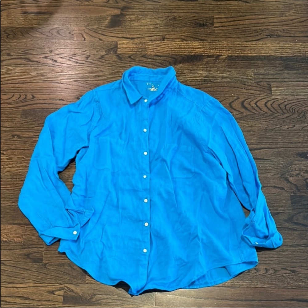 Lilly Pulitzer Sea View Linen Top XL